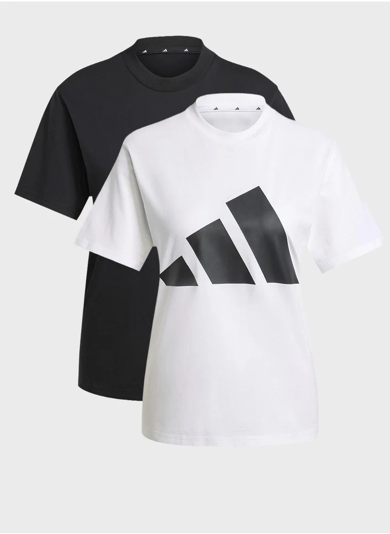 Adidas adidas womens big logo t-shirt multi pack save 20%