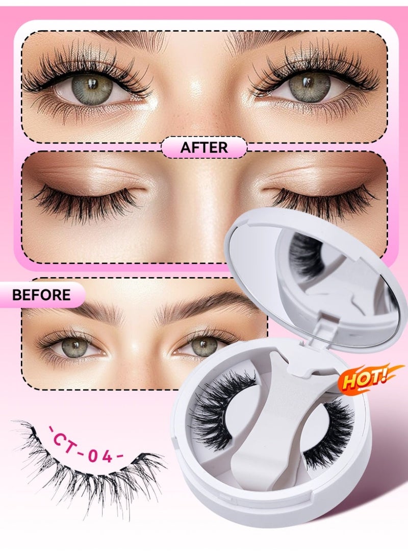 D'AMMA'N Magnetic Eyelashes Kit with Applicator & Mirror, Reusable Natural False Lashes, No Glue Needed, Lightweight, Easy to Apply, Comfortable Wear for Beginners - Image 2