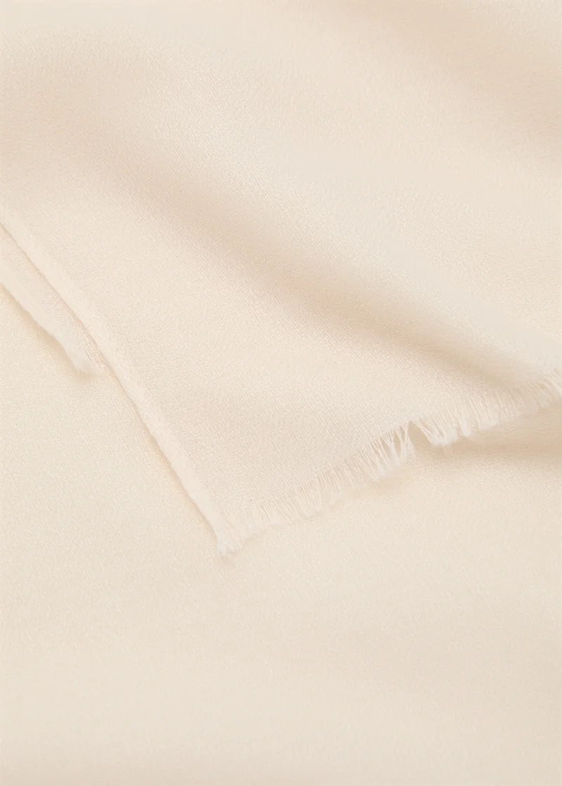 MANGO Plain shawl with frayed ends