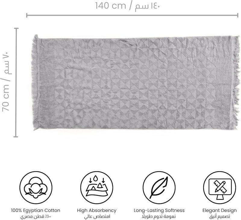 Ariika Granada Bath Towel Grey 140x70 cm - Made out of 100% Giza 86 Egyptian cotton Soft, durable, and stylish. - Image 5