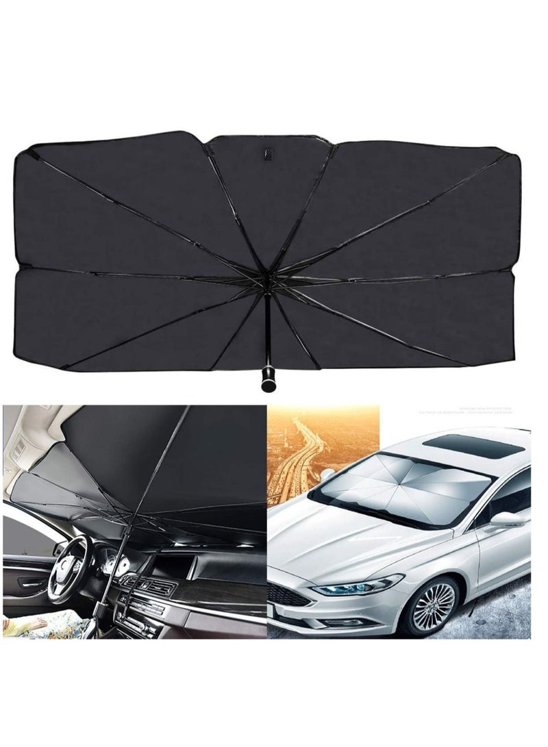 Car Windshield Sun Shade Umbrella,SUNACCL Foldable Car Sun Umbrella for Windshield Sun Protection Umbrella Front Sunscreen Visor Block UV Fits Most Vehicle Models - Image 1