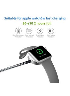 Generic Suitable For Apple Watch S7-S9 5W Fast Charging Wireless Charger Magnetic Wireless Charging Nylon Braided Charging Cable-Specifications:TPE Single Line C Port  - Image 1
