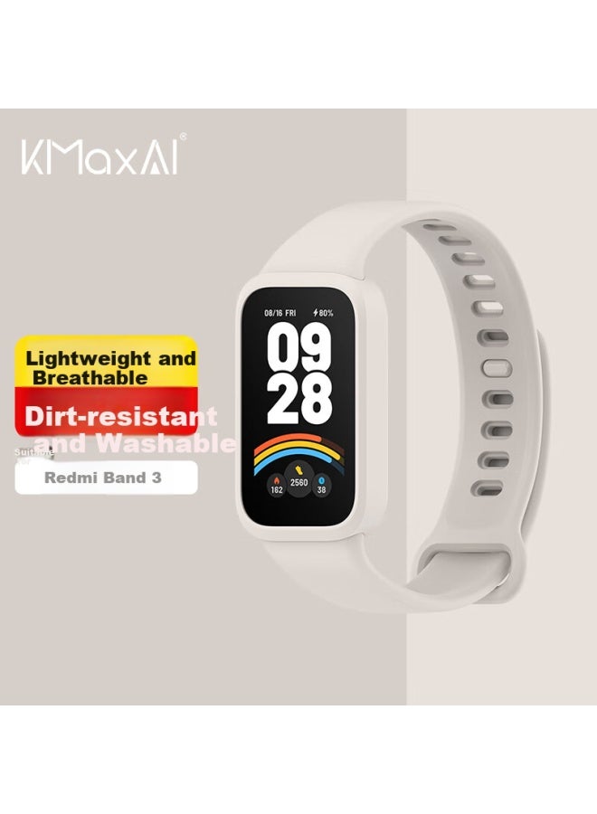 KMaxAI Silicone Watch Band For Redmi Band 3, Xiaomi Redmi Band 3 Sports Wristband, Dopamine Men And Women Fresh Watch Strap Colorful Replacement Watch Band Starlight - Image 1