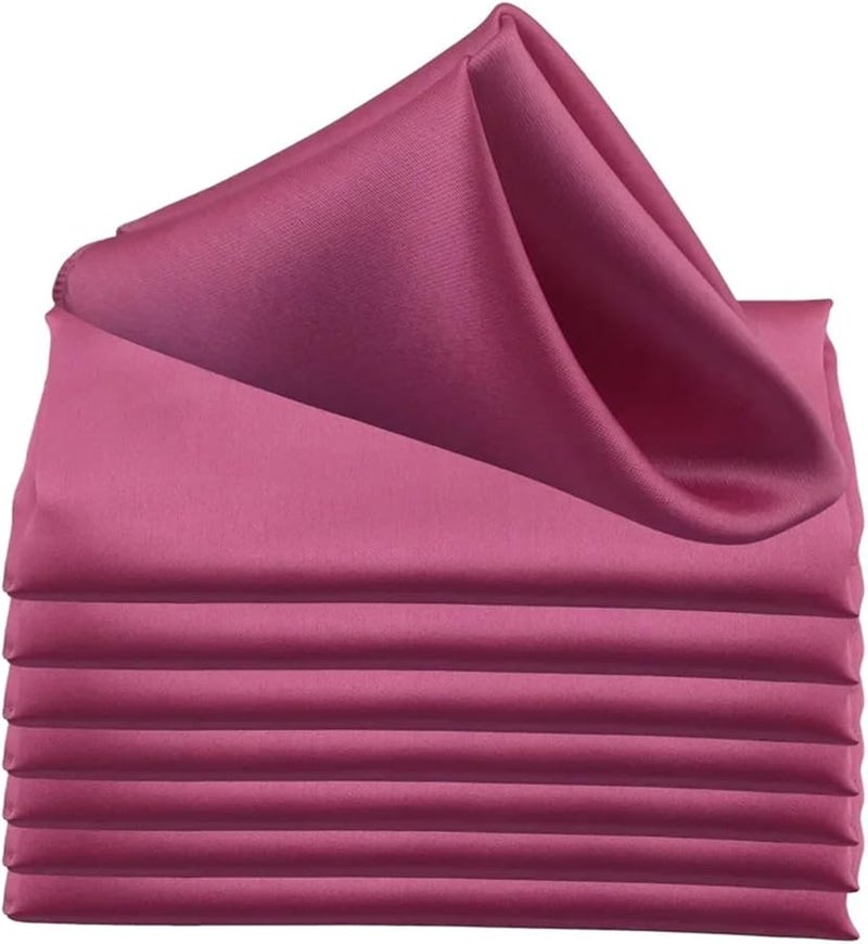 مناديل قماش الساتان الوردي النيون 30 قطعة 30 سم مربع لتزيين طاولة حفلات الزفاف - Image 1