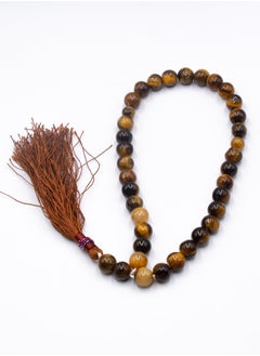 Tasbih Muslim Prayer Beads Made with Natural Tiger Eye Crystals Beads for Daily Misbaha and Meditation - prayer beads