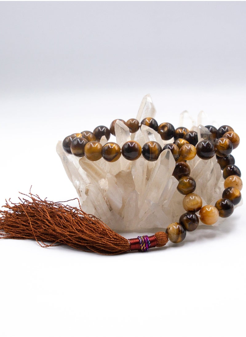 Alpine Crystals UAE - Tasbih Muslim Prayer Beads Made with Natural Tiger Eye Crystals Beads for Daily Misbaha and Meditation - prayer beads - Image 1