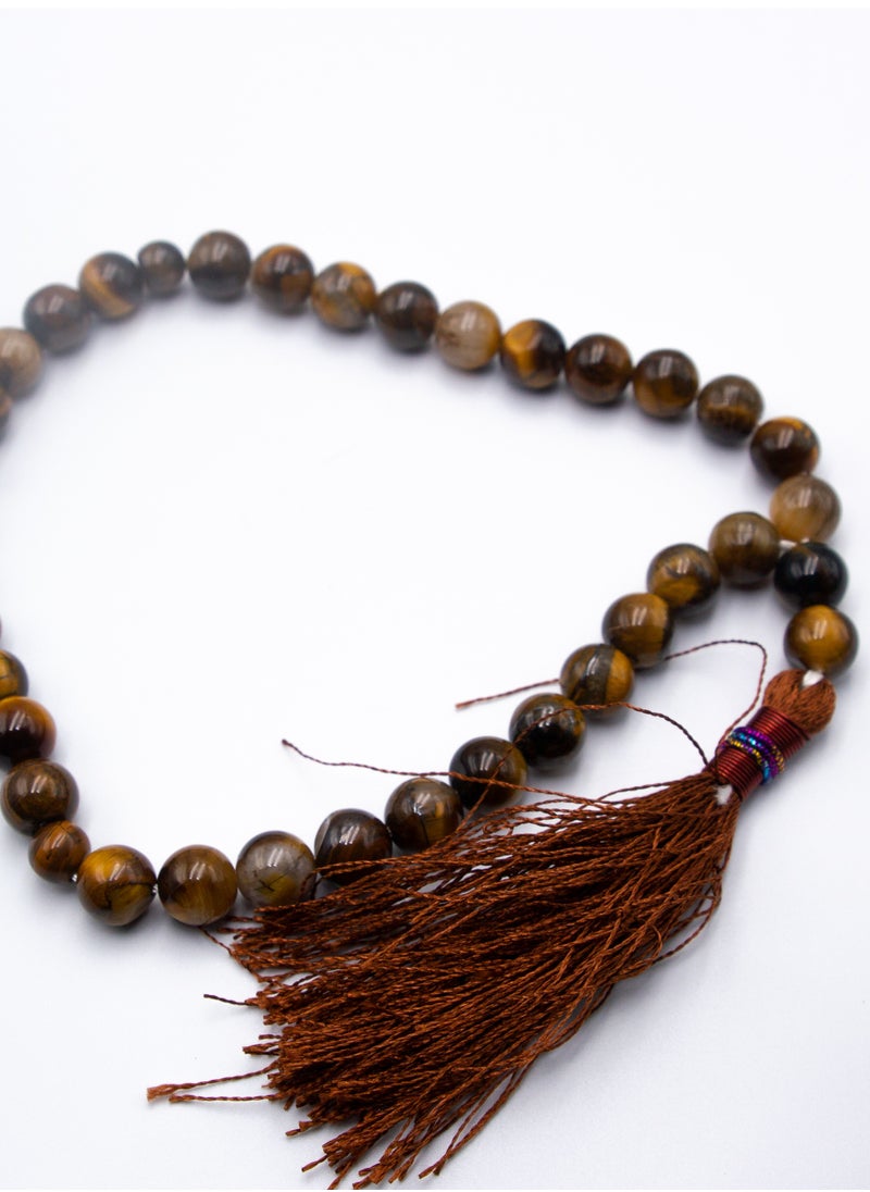 Alpine Crystals UAE - Tasbih Muslim Prayer Beads Made with Natural Tiger Eye Crystals Beads for Daily Misbaha and Meditation - prayer beads - Image 1