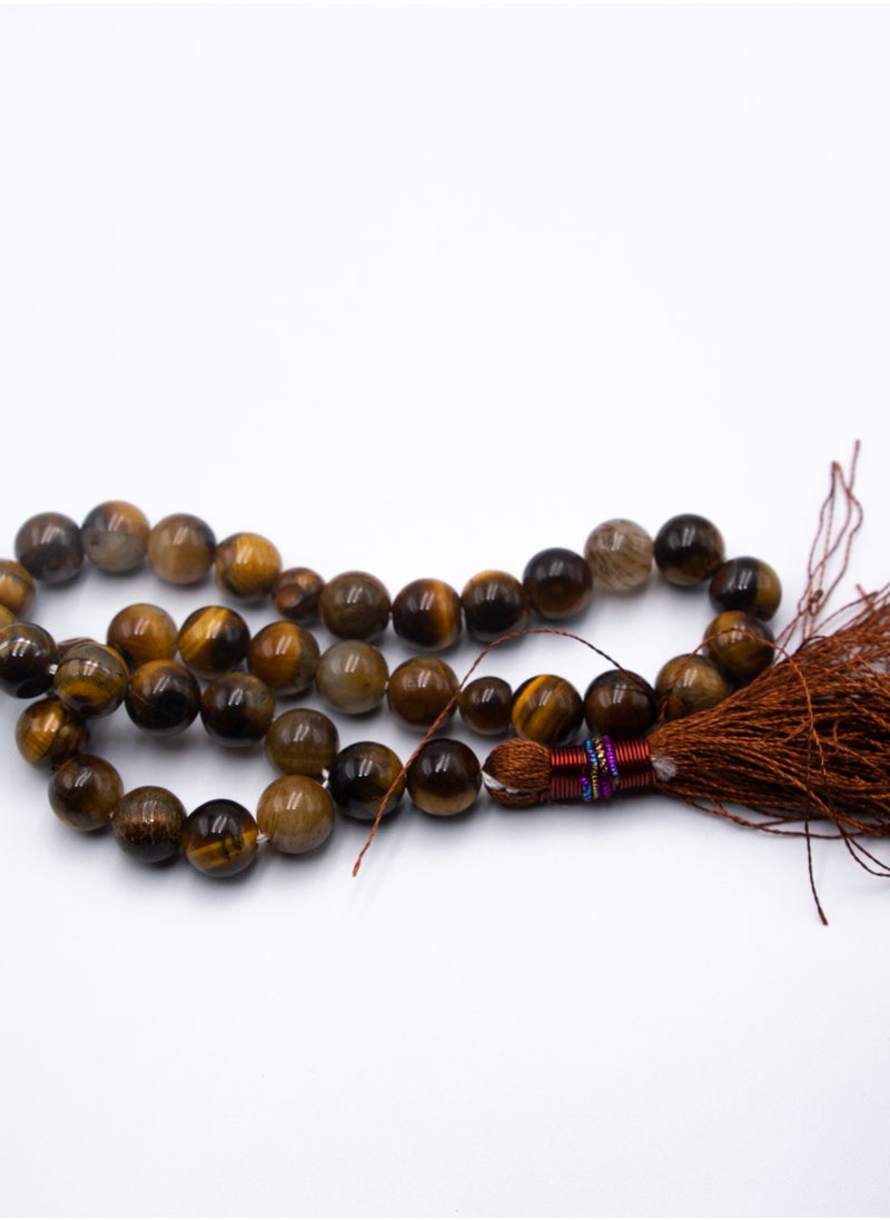 Alpine Crystals UAE - Tasbih Muslim Prayer Beads Made with Natural Tiger Eye Crystals Beads for Daily Misbaha and Meditation - prayer beads - Image 1