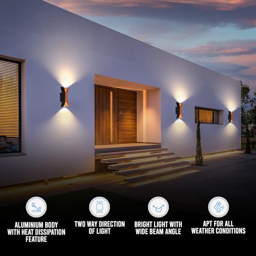 Gesto 10W Waterproof Led Wall Light for Home Decoration – Up Down 2-Way LED Wall Lamp | IP65 Outdoor Fancy Wall Lights for Balcony,Gate,Elevation,Garden,Patio | Decorative Wall Mount Light -Pack of 1 - Image 3