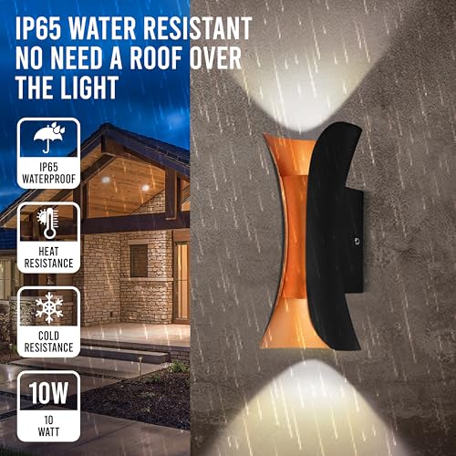 Gesto 10W Waterproof Led Wall Light for Home Decoration – Up Down 2-Way LED Wall Lamp | IP65 Outdoor Fancy Wall Lights for Balcony,Gate,Elevation,Garden,Patio | Decorative Wall Mount Light -Pack of 1 - Image 2