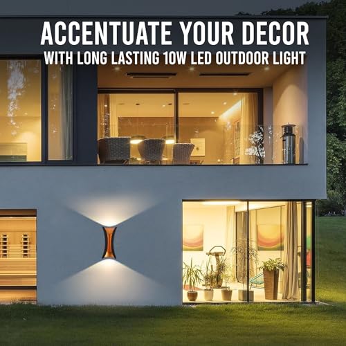 Gesto 10W Waterproof Led Wall Light for Home Decoration – Up Down 2-Way LED Wall Lamp | IP65 Outdoor Fancy Wall Lights for Balcony,Gate,Elevation,Garden,Patio | Decorative Wall Mount Light -Pack of 1 - Image 4