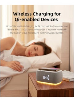 EZVALO EZVALO EzChrono Air 6-in-1 Alarm Clock with Wireless Charger & Night Light  - Image 5