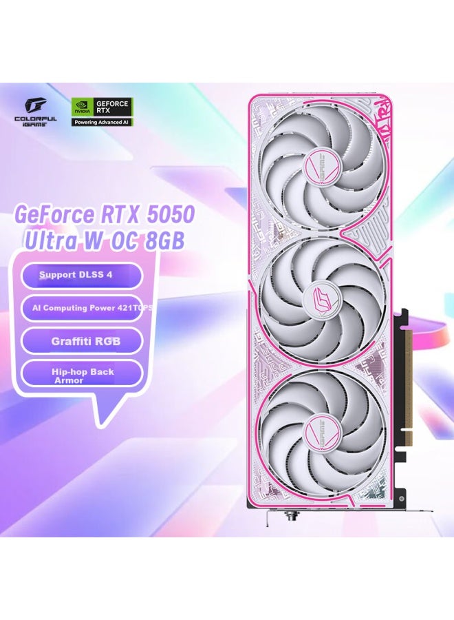 Colorful بطاقة الرسوميات الملونة Igame Geforce Rtx 5050 Ultra W Oc 8gb Dlss 4، للألعاب وتتبع الأشعة للكمبيوتر الشخصي - Image 1
