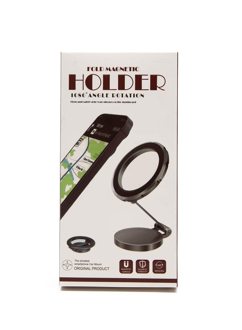 Fold Magnetic Holder 1080° Angle Rotation Magnetic Phone Holder Magnetic Phone Holder for Car Black - Image 2