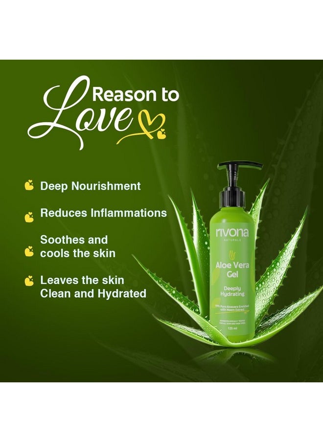 RIVONA NATURALS - 99% Pure Aloe Vera Gel For Face,Hair, Skin & Nail | Moisturizing, Soothing & Hydrating | Multipurpose Gel |100% Natural Extract | Dermatologically Tested |All Skin Types 125 Ml - Image 1