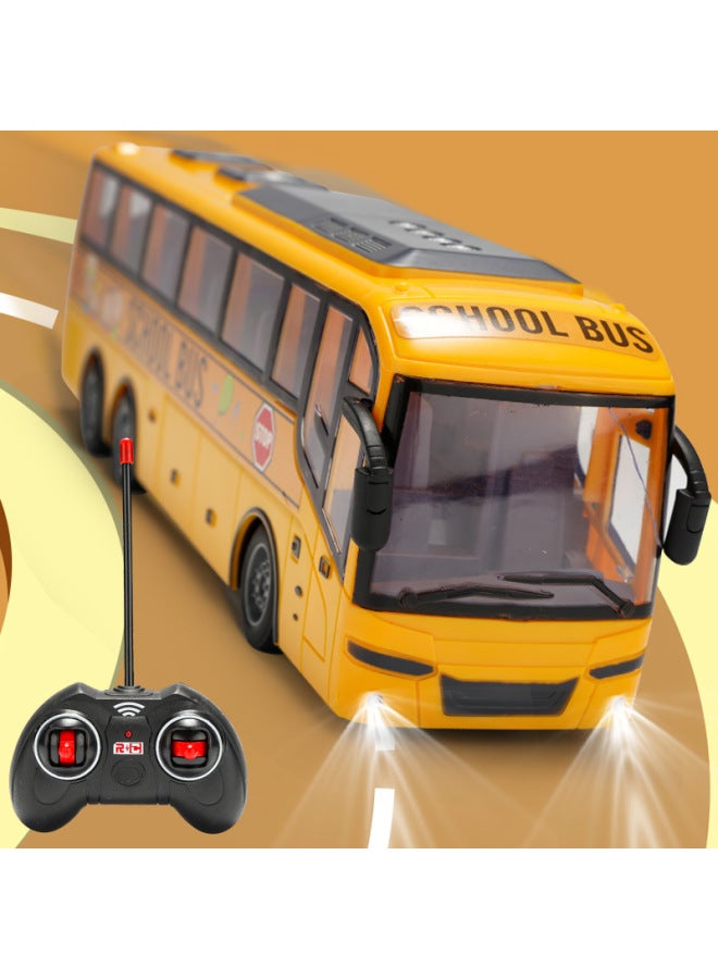 Large Electric Remote Control Car Bus Wireless Light Simulation Car Children Boy Toys Wholesale-Color:Remote Control Bus [yellow]]-Proportion:Standard: [non-charging]]  - Image 3