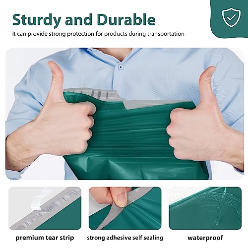 Fuxury Poly Mailers 12x15.5 Inch 50 Pcs, Waterproof Shipping Bags for Clothing, Strong Adhesive Heavy Duty Shipping Mailing Envelopes for Business, Self Seal Mailers Poly Bags,Forest Green - Image 4