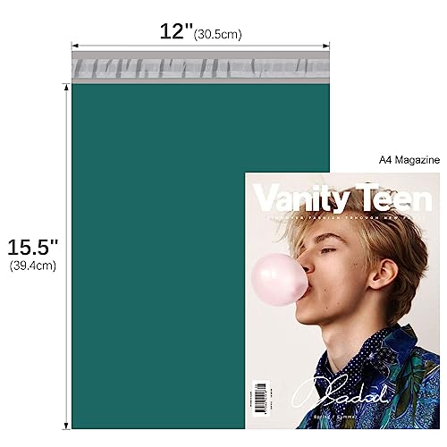 Fuxury Poly Mailers 12x15.5 Inch 50 Pcs, Waterproof Shipping Bags for Clothing, Strong Adhesive Heavy Duty Shipping Mailing Envelopes for Business, Self Seal Mailers Poly Bags,Forest Green - Image 2