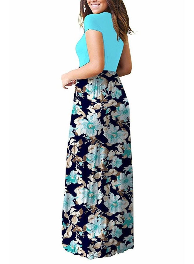 AUSELILY Women's Classic Short Sleeve Loose Plain Casual Long Maxi Dresses for Women 2026, 02-light Blue, M - Image 5