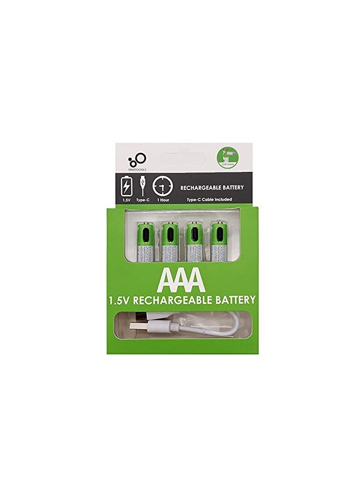 Generic - Rechargeable AAA Batteries 1.5V 750mWh USB Rechargeable AAA Lithium Ion Battery with USB Type C Charging Cable High Capacity Fast Charging 1200 Cycles Stable Output Overcharging Protection - Image 1