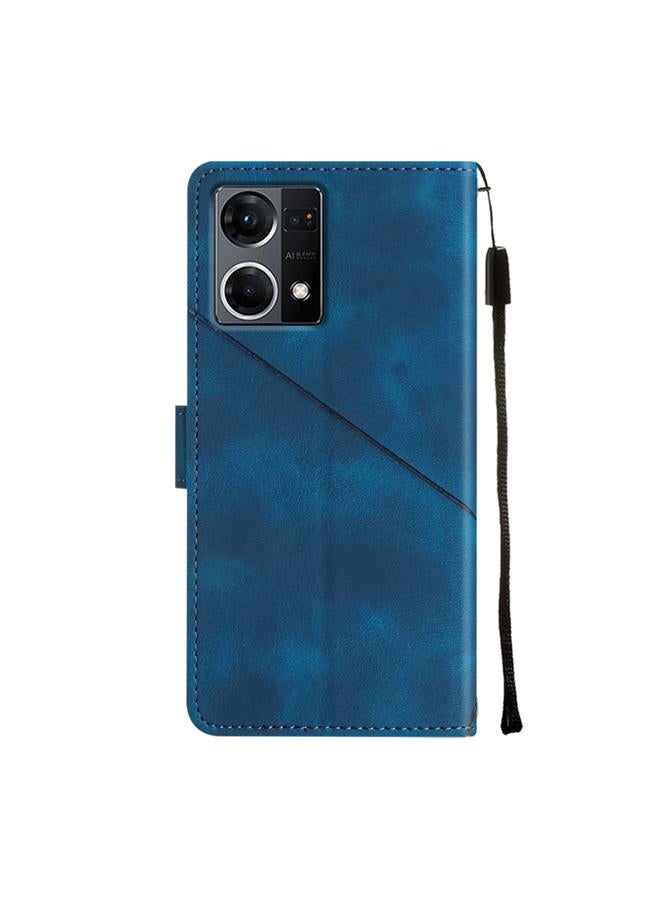 اس-توب جراب لهاتف OPPO Reno7 4G / F21 Pro، جراب هاتف من الجلد المنقوش بملمس الجلد - Image 3