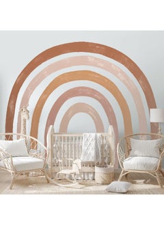 Henoyso 6 Pcs Large Rainbow Wall Decals 94.5 x 82.7 Inch Colorful Vinyl Baby Room Decor Peel and Stick Wallpaper for Girls Kids Bedroom Nursery Classroom Playroom  - Image 5