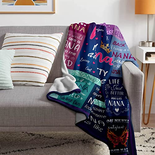 Gevuto Nana Gifts Blanket 50" X 60" - Birthday Gifts for Nana - Nana Gifts from Grandkids - Grandma Gifts for Mothers Day - Nana Birthday Gifts - Gigi Gifts for Grandma - Best Nana Ever Gifts - Image 4