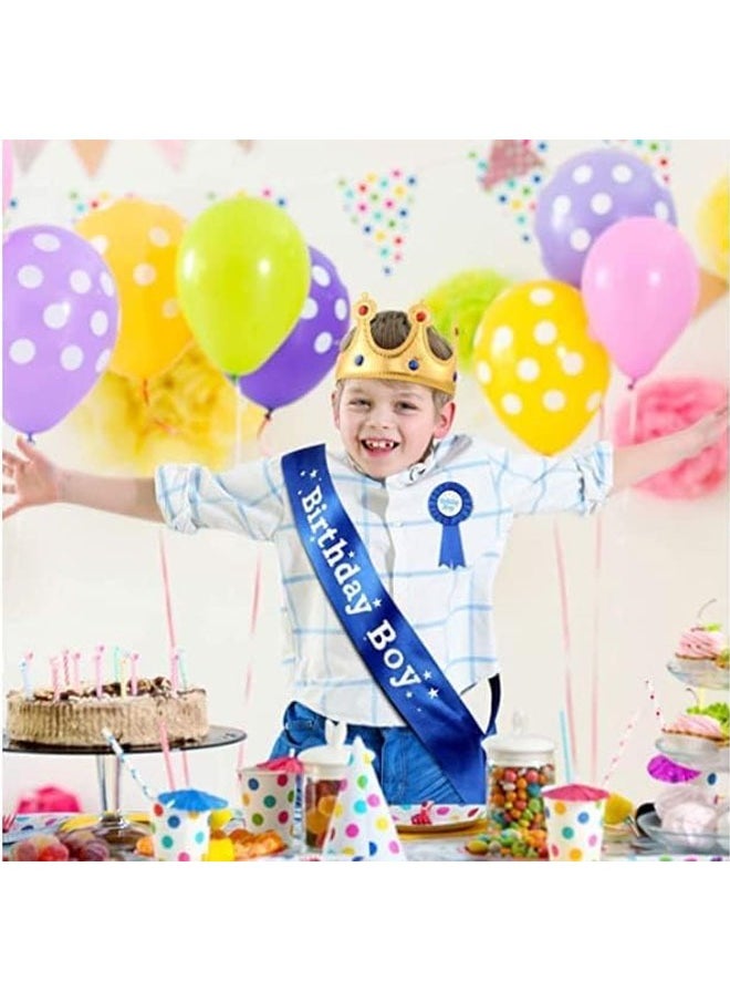 Ant 3-Piece Birthday King Crown Party Accessory Set, Birthday Boy Sash and Button Pins Birthday for Boys Birthday Dress-Up Birthday Party Decoration  - Image 4