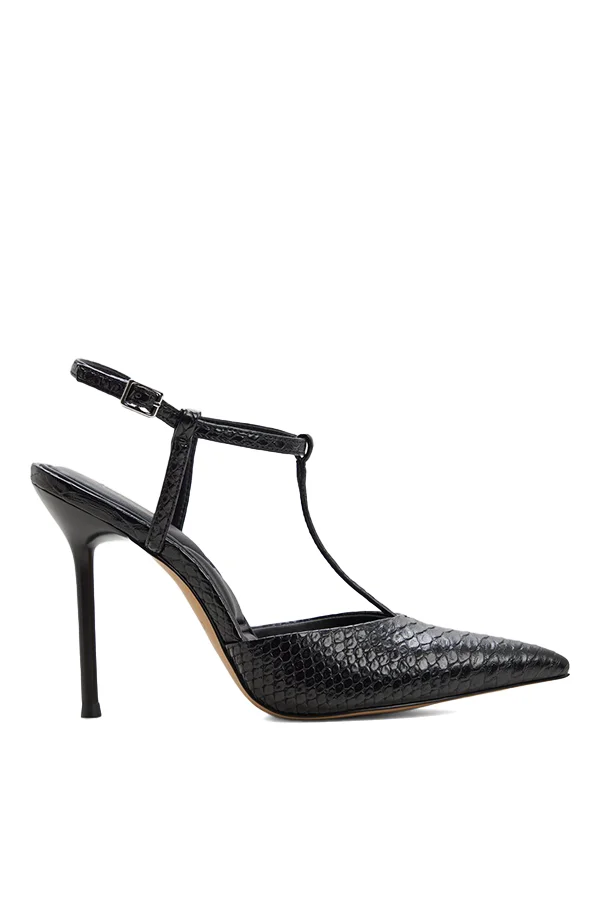 Leonniah Ladies Black Heeled Shoes