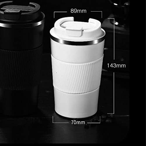 Wosta Travel Mug, Insulated Coffee Cup with Leakproof Lid,Vacuum Insulation Stainless Steel Reusable for Hot Cold Coffee, Non-Slip Protective Cover, (White, 510 Ml & Cleaning Brush) - Image 4