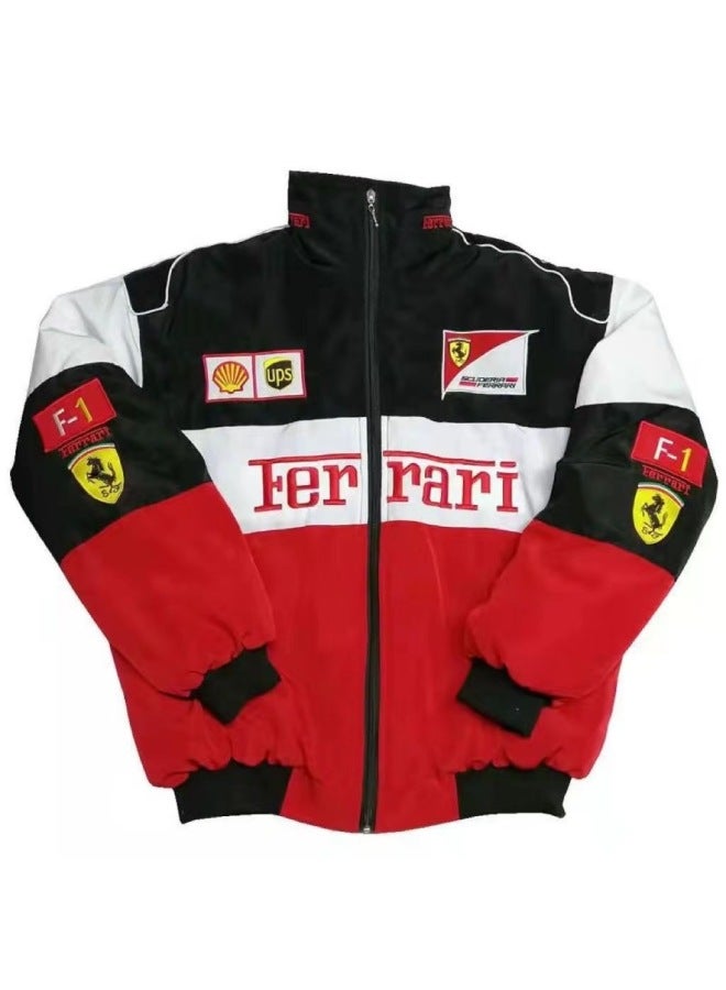 F1 Racing Suit Digitally Printed Racing Suit Red Bull Retro Motorcycle Cycling Suit Windproof Fleece-lined