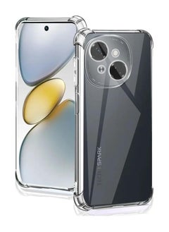 Clear Case Compatible with Tecno SPARK Go 1, Slim Fit TPU Transparent Soft Back Cover with 4 Corner Shockproof Airbag and Camera Lens Protection
