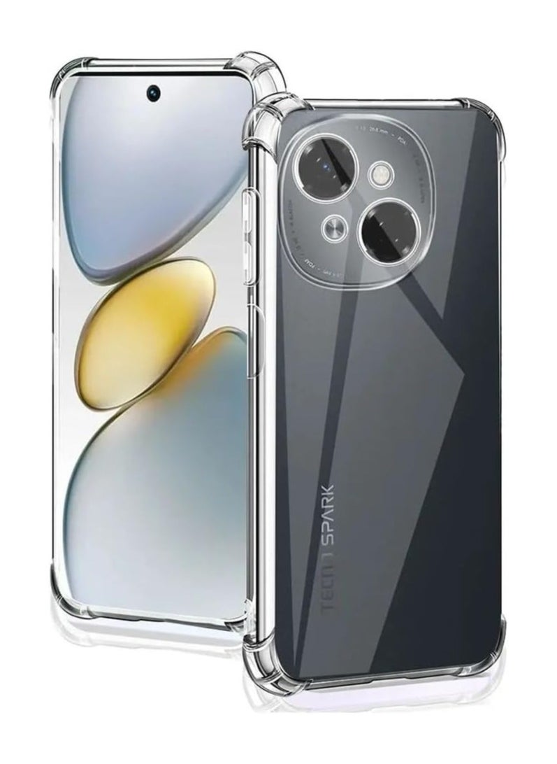 General - Clear Case Compatible with Tecno SPARK Go 1, Slim Fit TPU Transparent Soft Back Cover with 4 Corner Shockproof Airbag and Camera Lens Protection - Image 1
