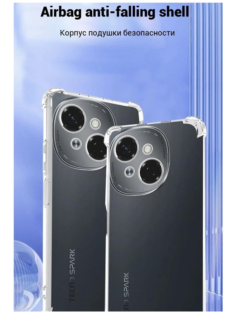 General - Clear Case Compatible with Tecno SPARK Go 1, Slim Fit TPU Transparent Soft Back Cover with 4 Corner Shockproof Airbag and Camera Lens Protection - Image 1