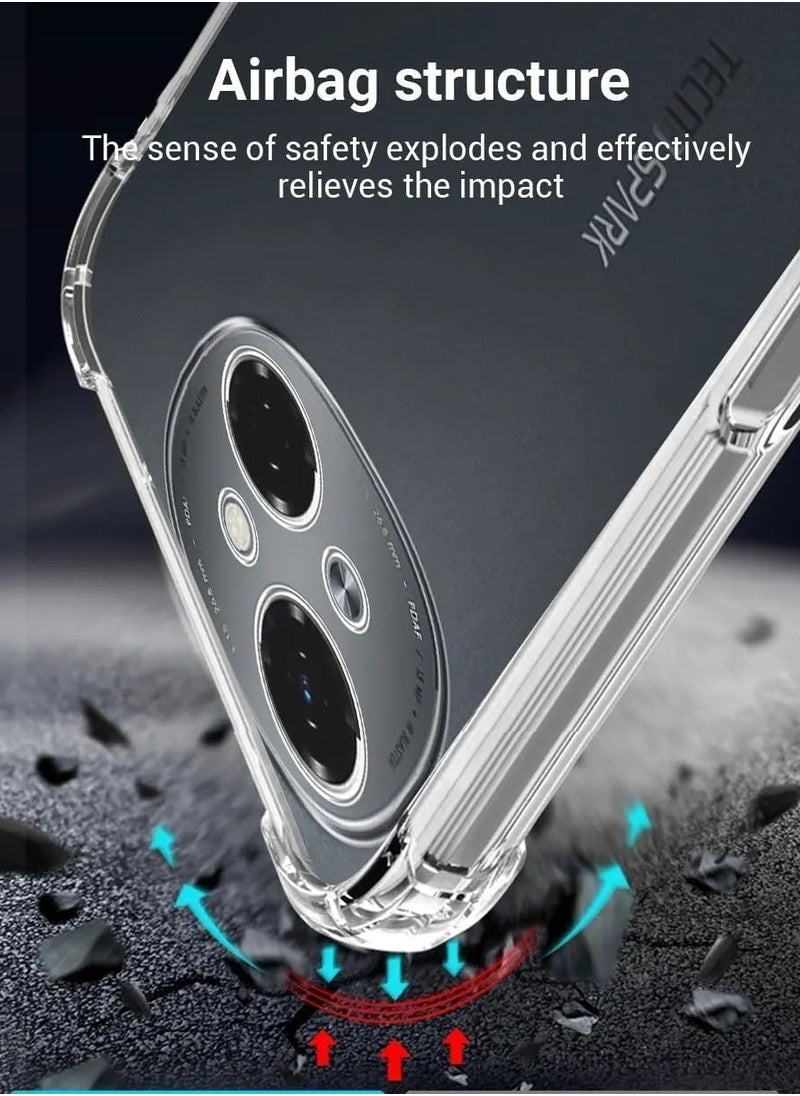 General - Clear Case Compatible with Tecno SPARK Go 1, Slim Fit TPU Transparent Soft Back Cover with 4 Corner Shockproof Airbag and Camera Lens Protection - Image 1