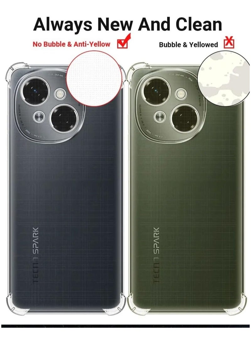 General - Clear Case Compatible with Tecno SPARK Go 1, Slim Fit TPU Transparent Soft Back Cover with 4 Corner Shockproof Airbag and Camera Lens Protection - Image 1
