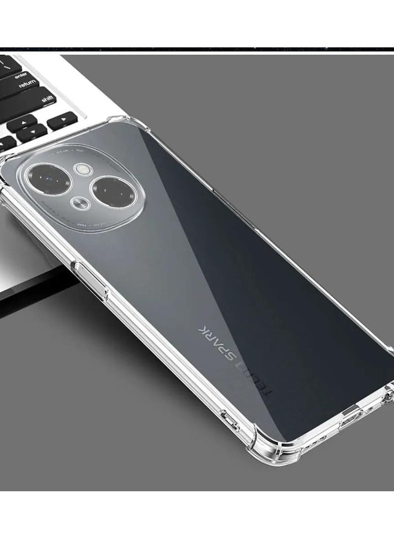 General - Clear Case Compatible with Tecno SPARK Go 1, Slim Fit TPU Transparent Soft Back Cover with 4 Corner Shockproof Airbag and Camera Lens Protection - Image 1