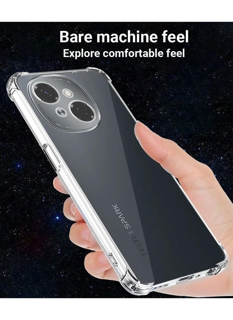 General - Clear Case Compatible with Tecno SPARK Go 1, Slim Fit TPU Transparent Soft Back Cover with 4 Corner Shockproof Airbag and Camera Lens Protection - Image 1