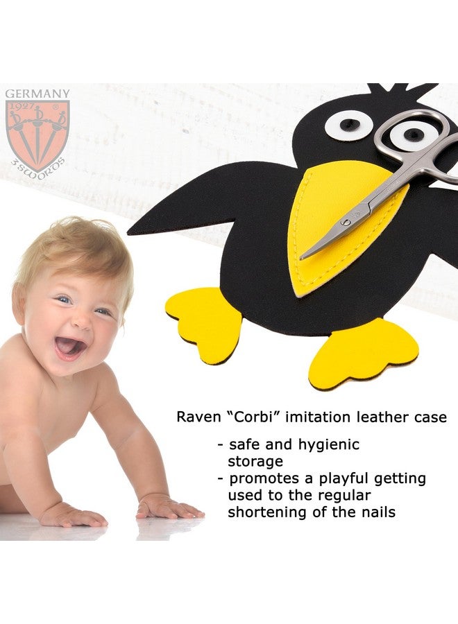 3 Swords Germany - Baby Nail Scissors Safety Scissors with round tips for Children - Babies - toddlers - Infants with Funny Bird case 'Corbi' - Stainless Steel Brand Quality Made in Germany (555) - Image 4