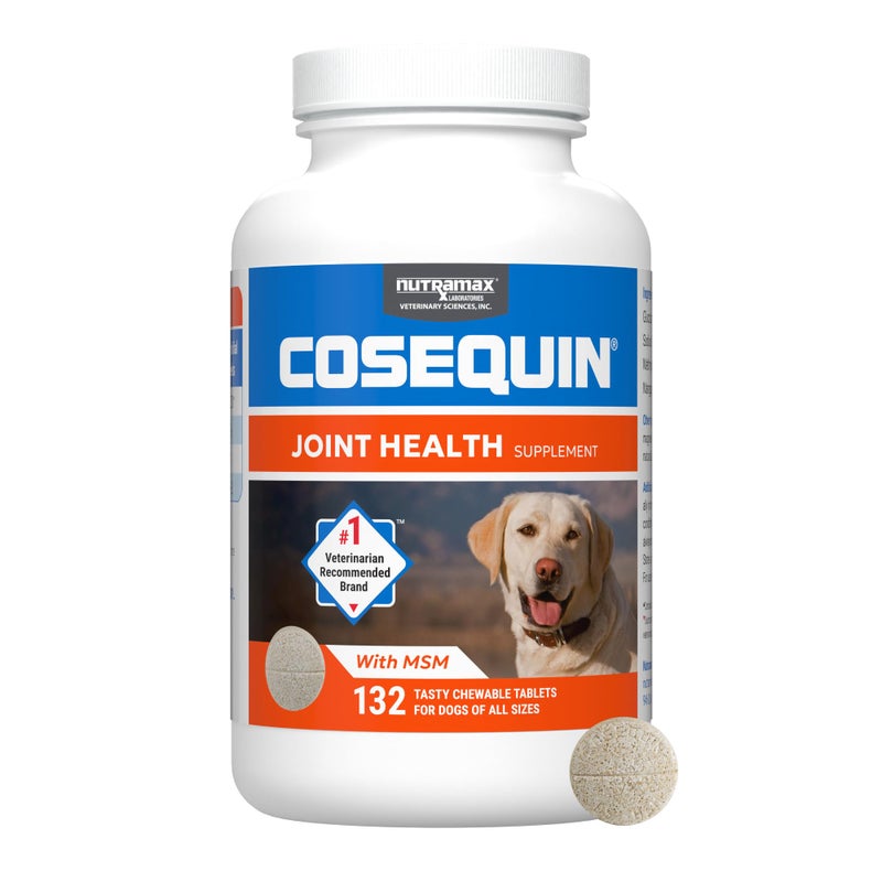 Nutramax Laboratories Nutramax Cosequin for Dogs Joint Health Supplement, Contains Glucosamine for Dogs, Plus Chondroitin and MSM, Supports Healthy Joints, For All Breeds and Sizes, Chewable Tablets, 132 Count - Image 1