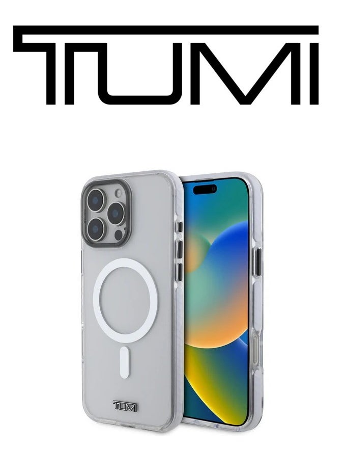 CG MOBILE Back case for iPhone 16 Pro, supports wireless charging MagSafe, French design, Clear color, original logo approved by the global brand TUMI. From CG Mobile.  - Image 2