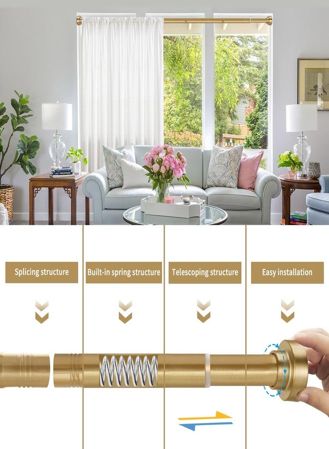 YNL Shower Curtain Rod 34-82 Inches (2.8-6.8ft) Adjustable Spring Shower Rod No Drilling, Non-Slip, Never Rust, Stainless Steel, Suitable for Bathroom Window Living room, Gold - Image 5