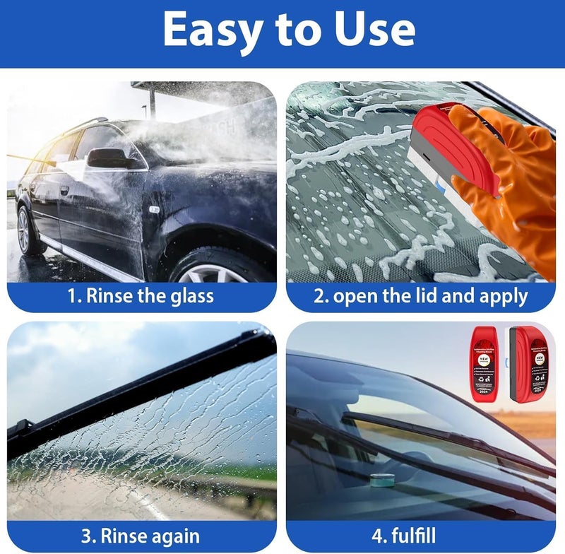 AARUX Oil Film Cleaning Brush & Car Glass Cleaner Anti-Fog Spray | Windshield Defogger & Stain Remover for Interior & Exterior | Anti-Mist, Oil Stain Remover for Car Windows, Mirrors & Glass - Image 5