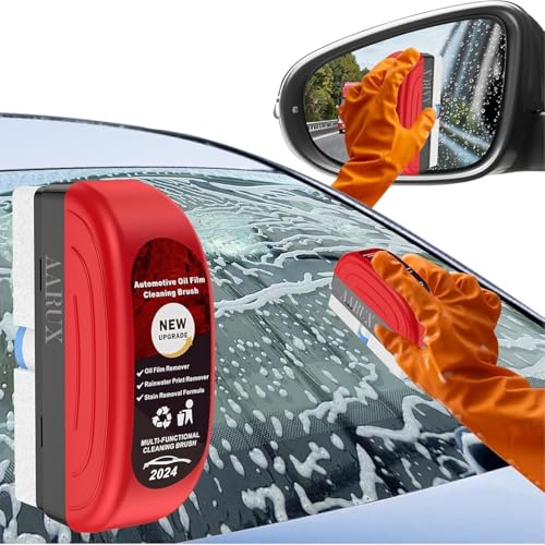AARUX Oil Film Cleaning Brush & Car Glass Cleaner Anti-Fog Spray | Windshield Defogger & Stain Remover for Interior & Exterior | Anti-Mist, Oil Stain Remover for Car Windows, Mirrors & Glass - Image 3