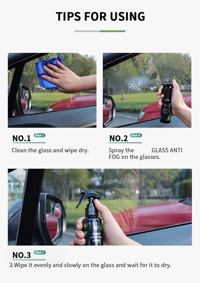 AARUX Oil Film Cleaning Brush & Car Glass Cleaner Anti-Fog Spray | Windshield Defogger & Stain Remover for Interior & Exterior | Anti-Mist, Oil Stain Remover for Car Windows, Mirrors & Glass - Image 4