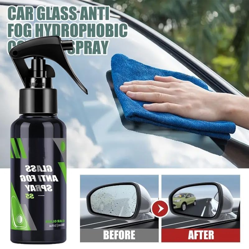 AARUX Oil Film Cleaning Brush & Car Glass Cleaner Anti-Fog Spray | Windshield Defogger & Stain Remover for Interior & Exterior | Anti-Mist, Oil Stain Remover for Car Windows, Mirrors & Glass - Image 2