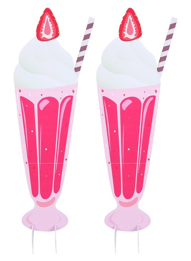 RoundFunny 2 Pieces 36 Inch Life Size Large Ice Cream Stand up Dessert Centerpieces 50's Theme Party Props Decorations for Ice Cream Soda Shop Accessory - Image 1