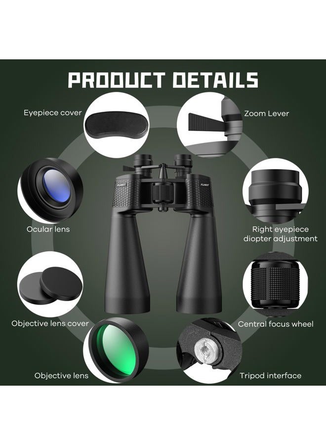 Flyant 15-35x70 Binoculars for Adults High Powered, 35x HD Zoom for Stargazing & Bird Watching, Waterproof Binocular with Tripod Adapter, Ideal Essentials for Cruise Ship, Travel, Camping, Outdoor, Hunting - Image 2