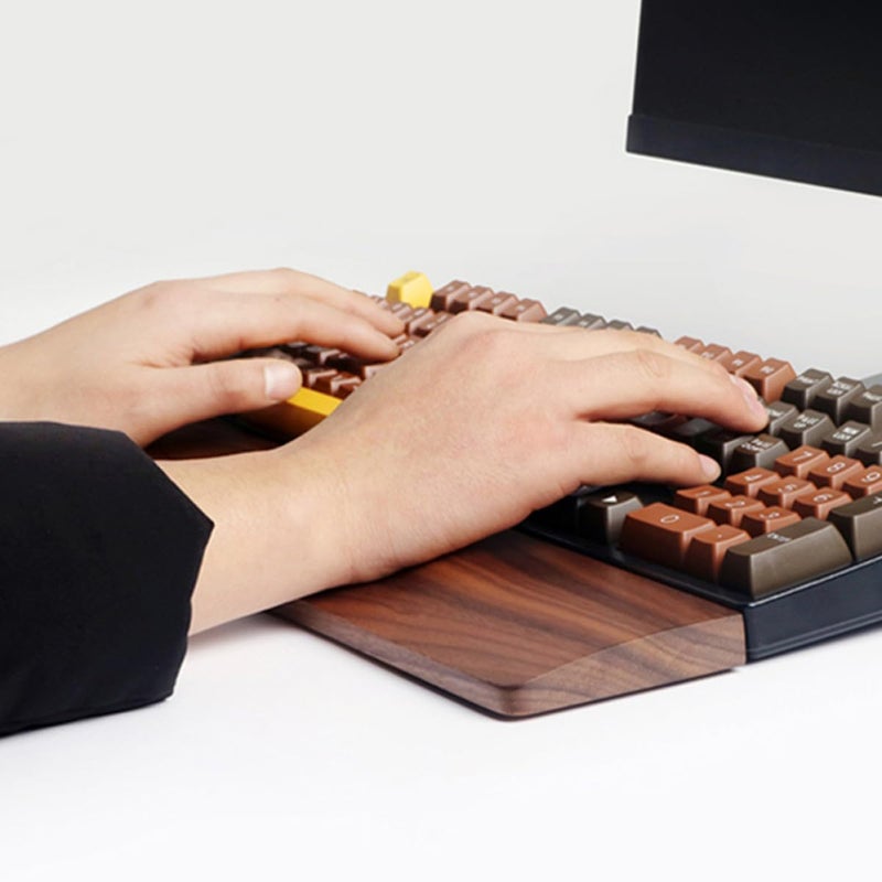 Walnut Wooden Keyboard Wrist Rest Ergonomic 30cm Small Palm Support For Office Desk - Image 5