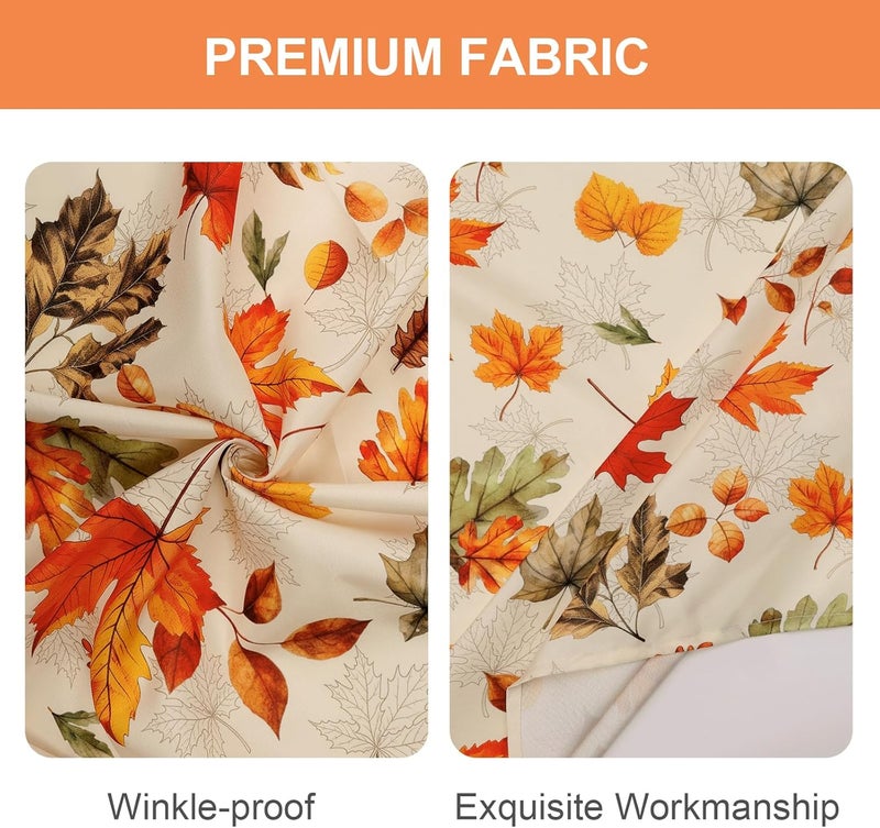 Arquiel Maple Leaf Fall Tablecloth Waterproof Thanksgiving Table Cloth Rectangle Stain Resistant Fabric Table Cloths for Kitchen Table Party Picnic Dinner Decor 60 x 84 Inch - Image 3